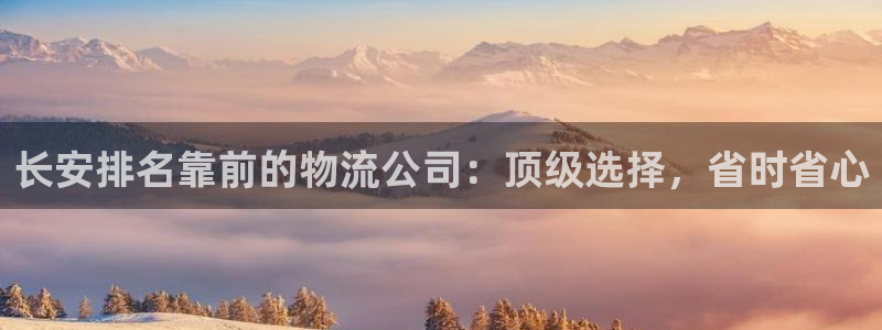 28圈电子游戏：长安排名靠前的物流公